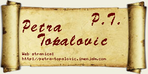 Petra Topalović vizit kartica